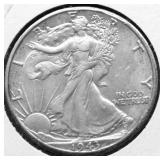 1943 D WALKING HALF DOLLAR AU