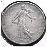 1962 FRANCE SILVER 5 FRANCS VF