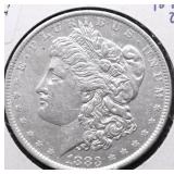 1883 O MORGAN DOLLAR AU
