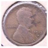 1913 S LINCOLN CENT VG