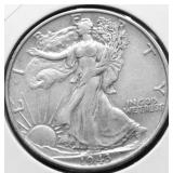 1943 WALKING HALF DOLLAR XF