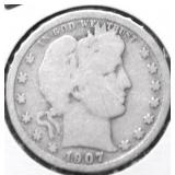 1907 BARBER QUARTER G