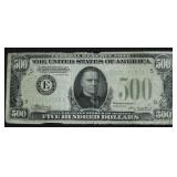1934 500 $ FEDERAL RESERVE NOTE F