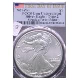 2021 W PCGS GEM BU SILVER EAGLE