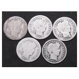 5 BARBER DIMES