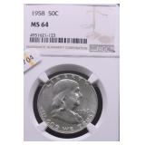 1958 NGC MS64 FRANKLIN HALF DOLLAR