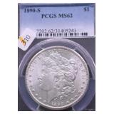 1890 S PCGS MS62 MORGAN DOLLAR