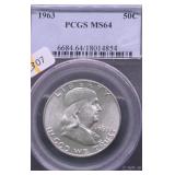 1963 PCGS MS64 FRANKLIN  HALF DOLLAR