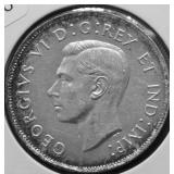 1944 CANADA SILVER 50 CENTS AU