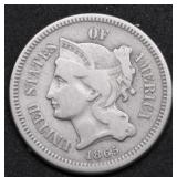 1865 3 CENT PIECE VF