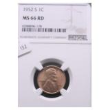 1952 S NGC MS66 RED LINCOLN CENT