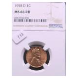 1958 D NGC MS66 RED LINCOLN CENT