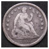 1852 SEATED HALF DIME VF NICE PLANCHET
