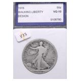 1916 IGS VG 10 WALKING HALF DOLLAR