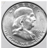 1956 CHOICE BU FRANKLIN HALF DOLLAR