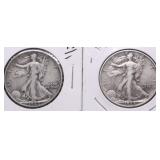 TWO WALKING HALF DOLLARS