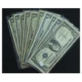 10 SILVER CERTIFICATES