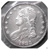 1834 BUST HALF DOLLAR AU DETAILS