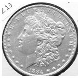 1884 MORGAN DOLLAR XF