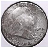 1960 END OF ROLL GEM TONER FRANKLIN HALF DOLLAR