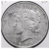 1934 PEACE DOLLAR XF