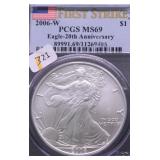 2006 W PCGS MS69 SILVER EAGLE