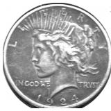 1924 PEACE DOLLAR VF