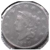 1819 LARGE CENT VF