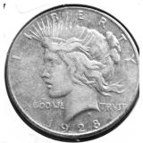 1928 S PEACE DOLLAR VF