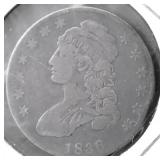 1836 BUST HALF DOLLAR F NICE PLANCHET