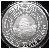 32.65 GRAMS SILVER N DAKOTA STATE SEAL COIN PROOF