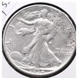 1934 D WALKING HALF DOLLAR AU
