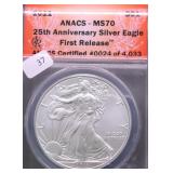 2011 ANACS  MS70 SILVER EAGLE