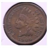 1906 INDIAN HEAD CENT  XF