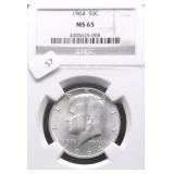 1964 NGC MS65 KENNEDY HALF DOLLAR