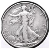 1940 S WALKING HALF DOLLAR XF