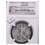 1918 S NGC GEMUINE WALKING HALF DOLLAR
