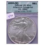 2000 W ICG MS69 SILVER EAGLE