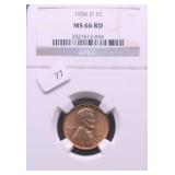 1956 D NGC MS66 RED LINCOLN CENT