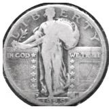 1929 D STANDING QUARTER VG