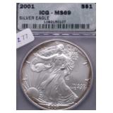 2001 ICG MS69 SILVER EAGLE