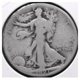 1921 S WALKING HALF DOLLAR VG
