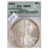 2001 ICG MS69 SILVER EAGLE