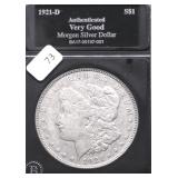 1921 D MORGAN DOLLAR VF