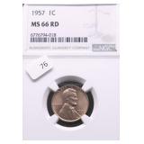 1957 NGC MS66 RED LINCOLN CENT