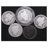 5 BARBER DIMES