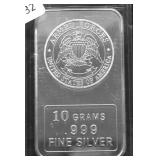 10 GRAMS .999 SILVER BAR