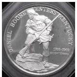 DANIEL BOONE COMMEMORATIVE SILVER ROUND