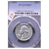 1954 PCGS PF67 WASHINGTON QUARTER