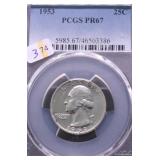 1953 PCGS PF67 WASHINGTON QUARTER